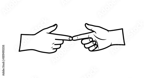 Two hands touching fingertips, symbolizing connection, agreement, or a gesture of unity and collaboration.