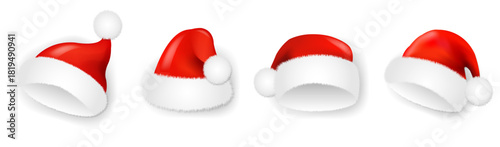 santa claus cap isolated white background
