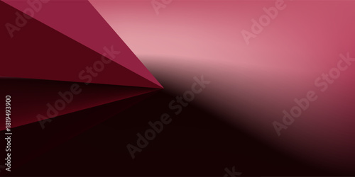 Black pink red modern abstract background. Geometric shape. Viva magenta. Color 2023. Triangles, lines, stripes. Futuristic. Gradient. Clock, business, time concept. Bright. Minimal. Web banner.