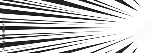 Comic line manga background. Speed radial effect pattern. Burst anime black and white frame, light ray action border. Strip explosion bg, fun dynamic power texture. Abstract vector illustration