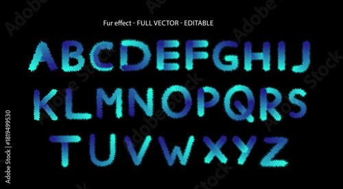 3d fur effect vector alphabets text