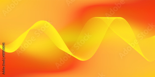 Abstract orange gradient background with shining lines waves. Minimalist background for banner, poster, cover, brochure, flyer, website
