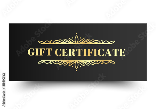 Elegant Gift Voucher Sale with Ornament Simple design. Design for invitation, certificate, gift coupon, ticket or voucher