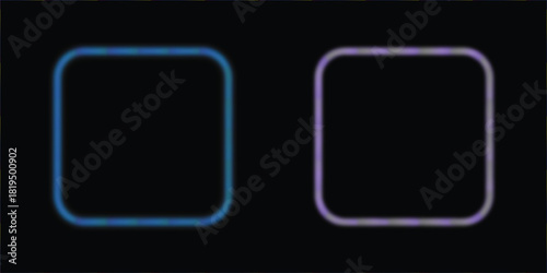 Abstract Glowing Square Shapes in Blue and Purple on Dark Background