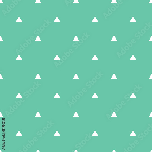 Tile vector pattern with white triangles on mint green background