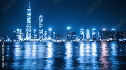 dubai marina skyline at night