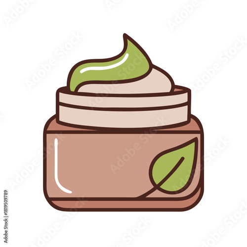 Eco Vector Icon of Face Cream Jar 