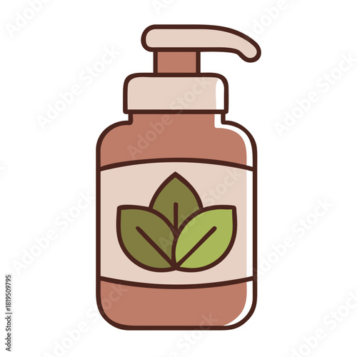 Eco Vector Icon of Lotion Pump Bottle