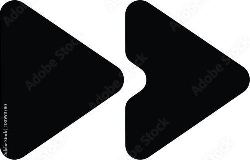 Black fast forward icon skip next track button ui symbol simple minimal design