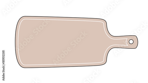 カッティングボード（まな板）｜俯瞰・ベクター線画・線データの為ラインの細さ調整可