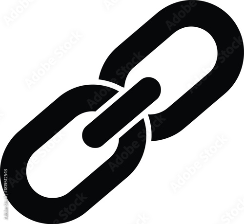 Modern chain link icon for hyperlink, website connection & digital connectivity symbol
