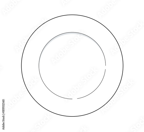 丸いお皿｜俯瞰・ベクター線画・線データの為ラインの細さ調整可