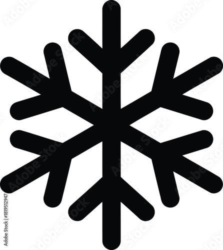 Snowflake icon symbol vector graphic. winter season, cold temperature, freeze sign illustration