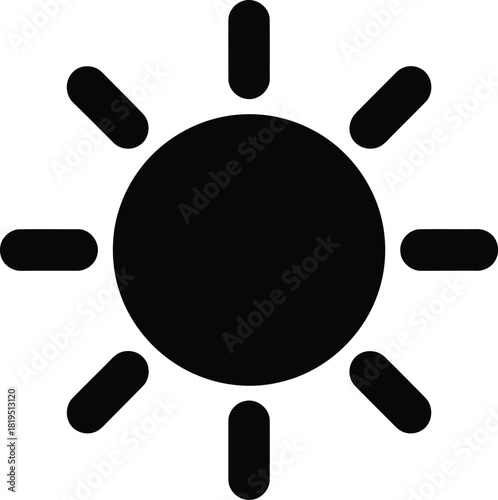 Sun icon brightness symbol vector illustration. daylight, weather, summer element.