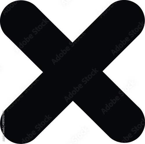 Simple minimalist black x mark icon vector for close cancel delete exit button symbol