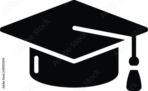Graduation cap icon. academic mortarboard symbol. university success & education design