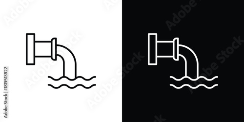 Schilderij op canvas Wastewater icon. Line with editable stroke.