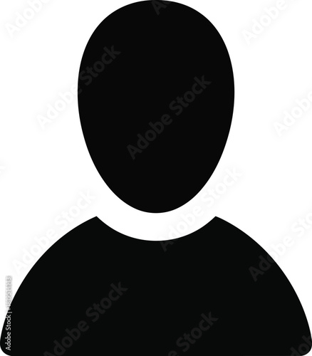 Black user profile icon silhouette avatar for account login default person symbol