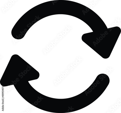 Refresh reload icon circular arrows sync update restore graphic vector design element