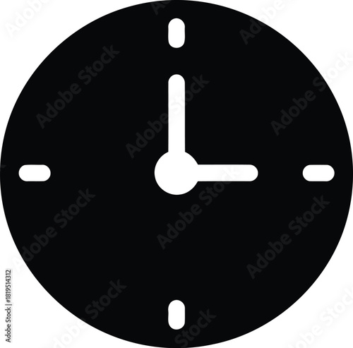 Modern minimalist clock time icon vector   deadline, schedule, timer, management symbol