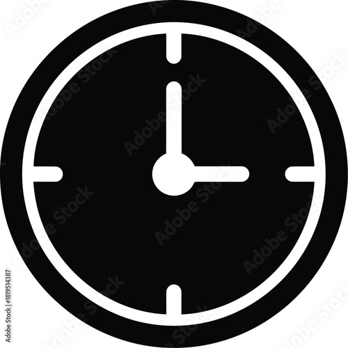 Simple clock icon vector art for business, schedule, punctuality, and deadline concepts
