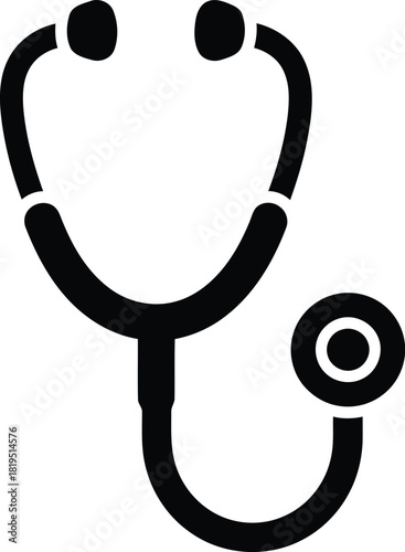 Medical stethoscope icon vector symbol for healthcare, doctor diagnosis, and hospital graphics