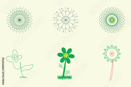 Seamless vector pattern of flowers and birds for spring and summer design illustration