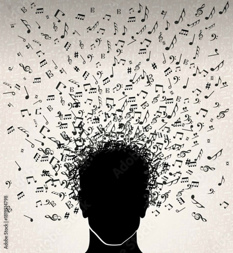 human head with question mark music.eps