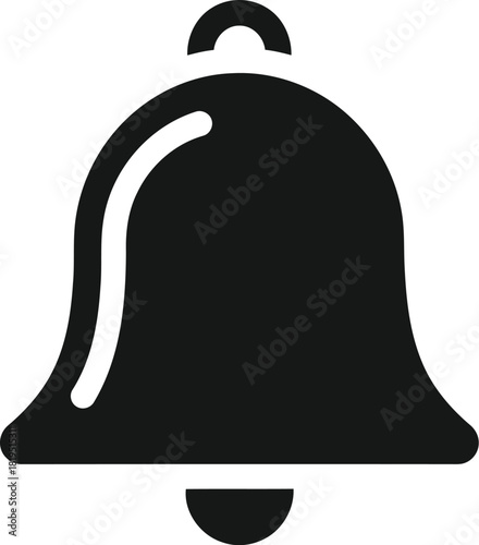 Bell notification icon alert vector reminder symbol for mobile app ui interface
