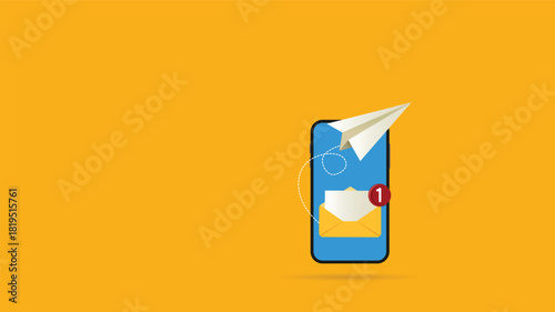 Email notification sign, business concept
