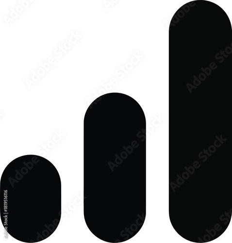 Signal strength indicator bar chart icon. data progress wifi network connection vector symbol