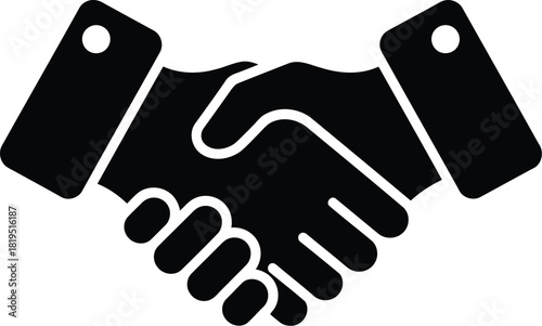 Business handshake icon: partnership, agreement, deal symbol. collaboration, success vector graphic