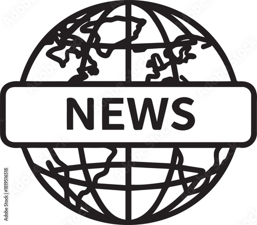 Global News Icon A Symbol of Worldwide Information and Current Events.