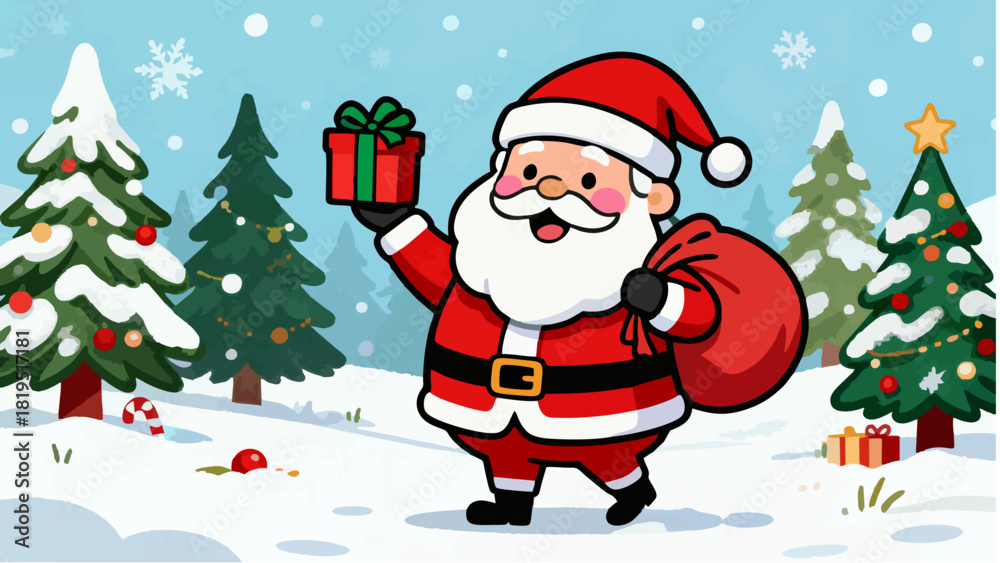Fototapeta premium Jolly Santa Claus Vector HD quality