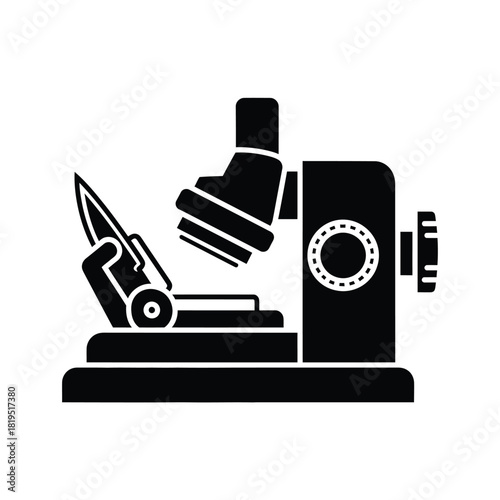 Creative Details Microtome Vector Illustration | Laboratory Cutting Instrument | Histology Sample Preparation Device
