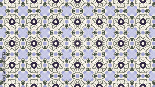 Geometric floral abstract textile pattern design.