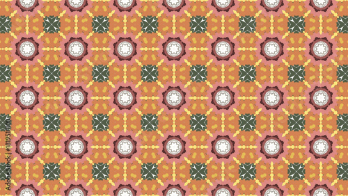 Geometric floral abstract textile pattern design.