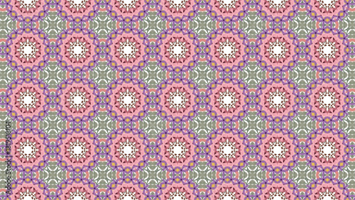 Geometric floral abstract textile pattern design.