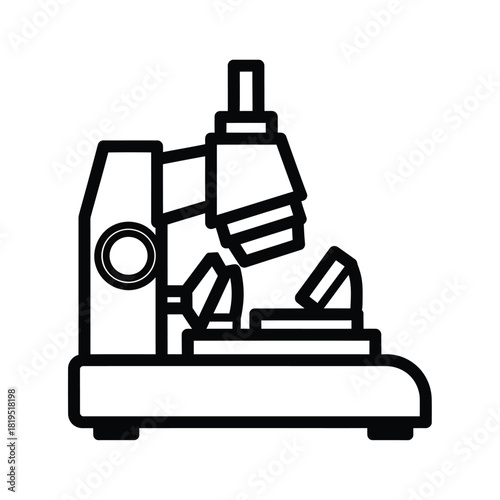 Creative Details Microtome Vector Illustration | Laboratory Cutting Instrument | Histology Sample Preparation Device