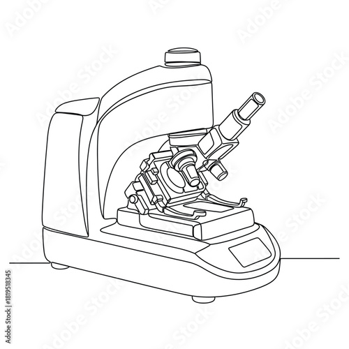 Creative Details Microtome Vector Illustration | Laboratory Cutting Instrument | Histology Sample Preparation Device