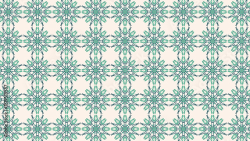 Geometric floral abstract textile pattern design.