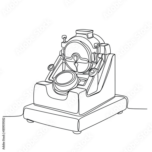 Creative Details Microtome Vector Illustration | Laboratory Cutting Instrument | Histology Sample Preparation Device