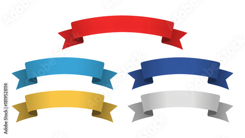 Enhance your design with vibrant ribbon banners for all occasions, adding a touch of elegance and celebration to your projects with these colorful accents