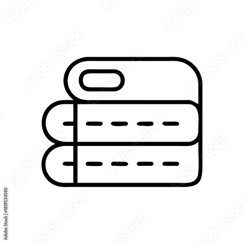 Stacked towels in minimalistic style with line art design  