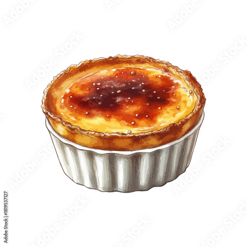 creme brulee hand drawn vector illustration