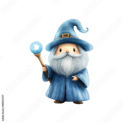 cute wizard hand drawn vector illustration
