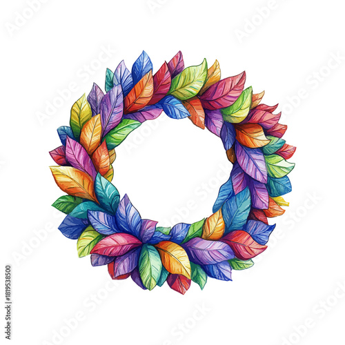 mardi gras wreath hand drawn vector illustration
