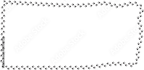 Black footprint border EPS design showing walking loop, ideal for movement and tracking visuals.