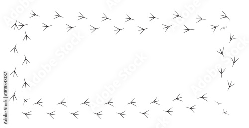Bird footprint loop EPS design showing clockwise motion, ideal for nature and tracking visuals.