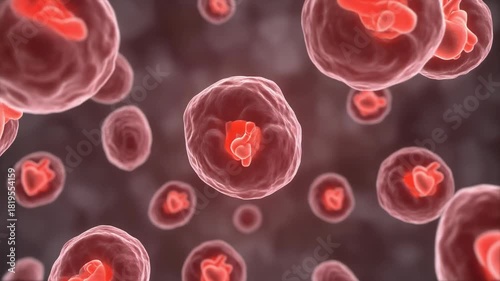 Microscopic animation of stem cells transforming into beating hearts